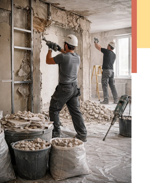 Демонтажные работы в Дальнегорске от 2782 руб. — услуги и цена под ключ | ОТДЕЛОЧНИК-Дль