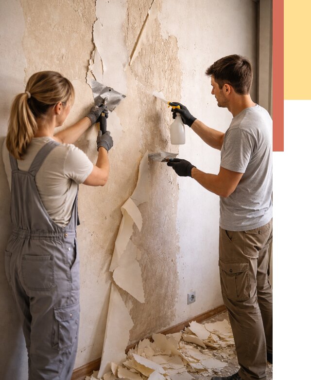 Снятие старых обоев в Дальнегорске от 5410 руб. под ключ недорого | ОТДЕЛОЧНИК-Дль