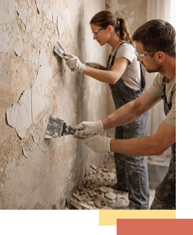 Снятие старой шпаклевки и подготовка поверхностей в Дальнегорске