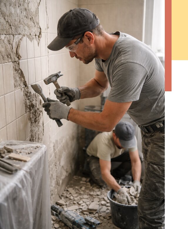 Демонтаж плитки со стен в Дальнегорске от 876 руб. — быстро и недорого | ОТДЕЛОЧНИК-Дль