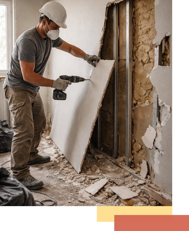 Демонтаж гипсокартона со стен в Дальнегорске качественно и быстро