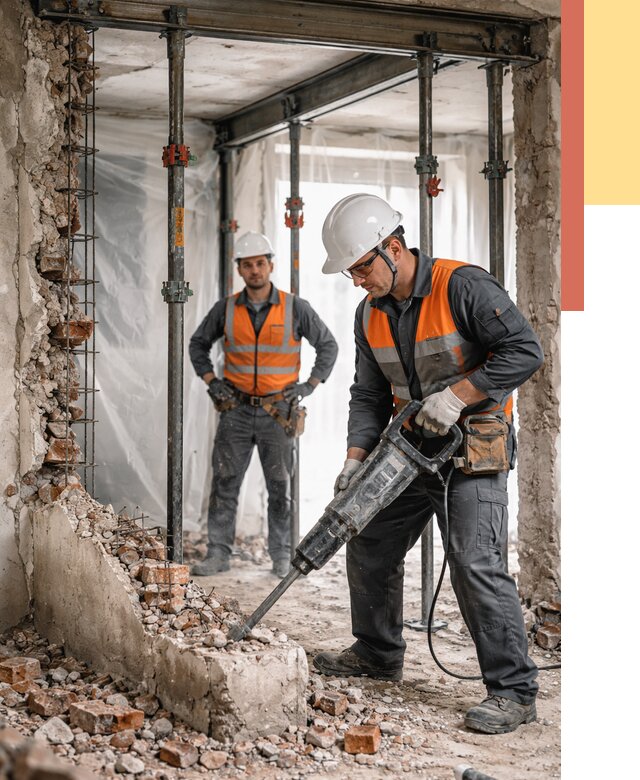 Снос несущих стен в Дальнегорске от 10562 руб. — демонтаж несущей стены под ключ | ОТДЕЛОЧНИК-Дль