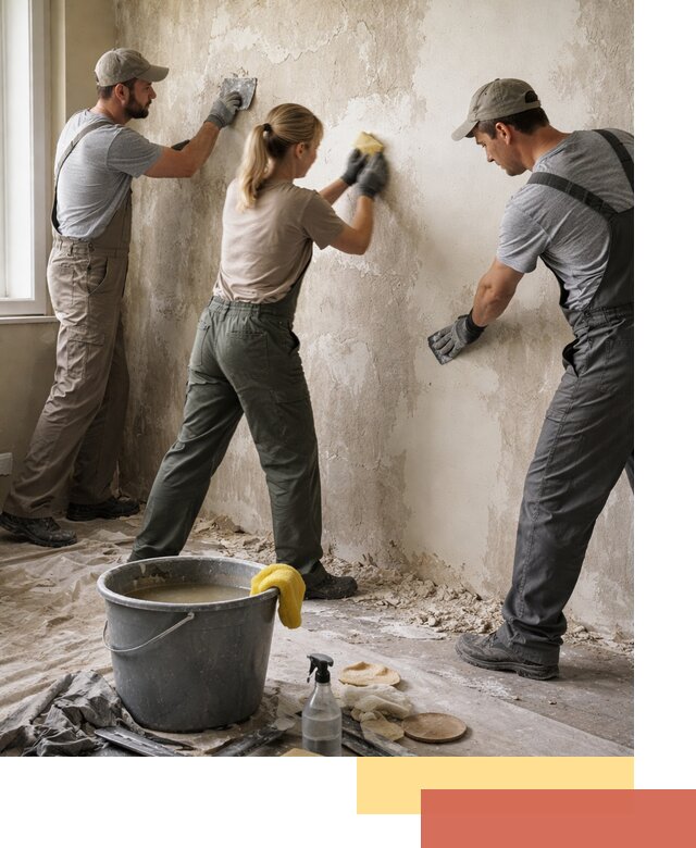 Очистка стен от клея и грунтовки в Дальнегорске качественно и быстро