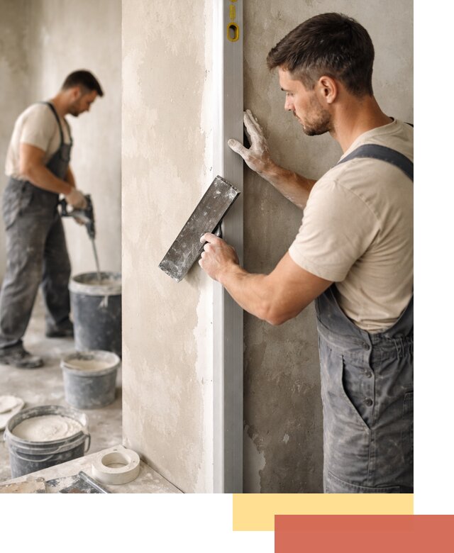 Выведение углов стен в Дальнегорске: монтаж и оштукатуривание