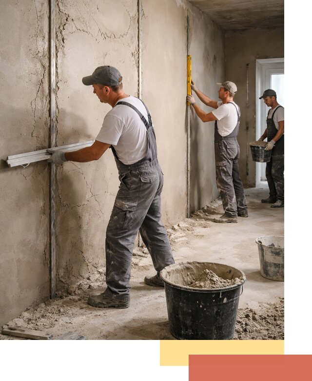 Штукатурка стен по маякам в Дальнегорске — точная и ровная поверхность