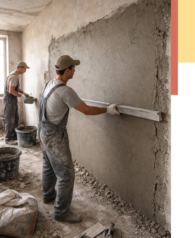 Цементная штукатурка стен в Дальнегорске от 4637 руб/м2 — быстро и недорого | ОТДЕЛОЧНИК-Дль