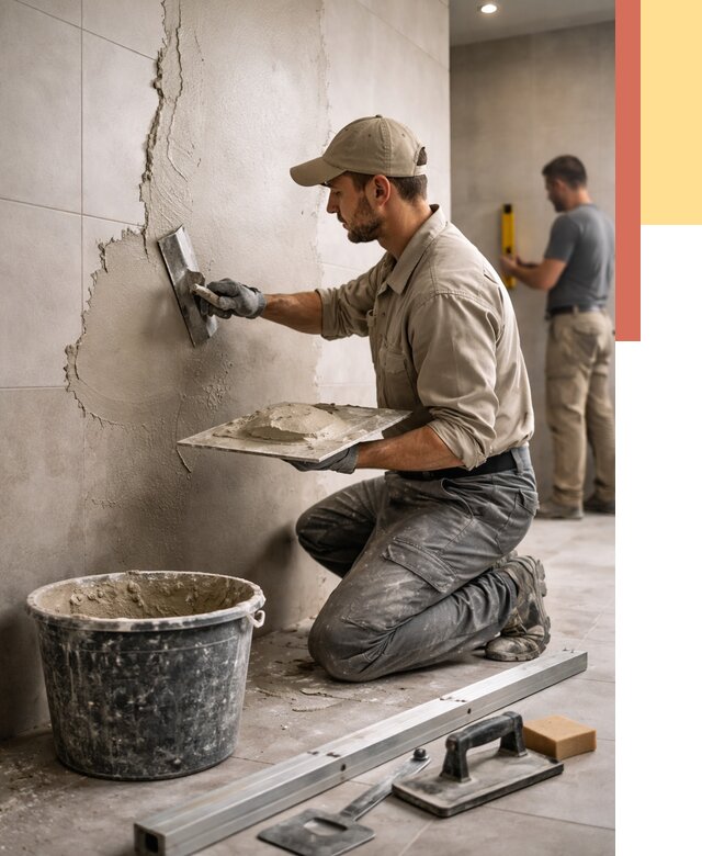 Штукатурка стен в ванной в Дальнегорске от 4637 руб./м² — выравнивание под ключ | ОТДЕЛОЧНИК-Дль