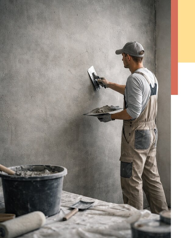 Декоративная штукатурка под бетон в Дальнегорске от 2576 руб./м² — нанесение под ключ | ОТДЕЛОЧНИК-Дль