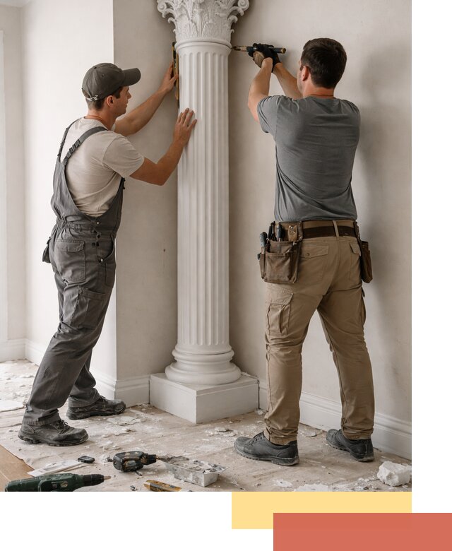 Установка декоративных колонн в Дальнегорске под ключ