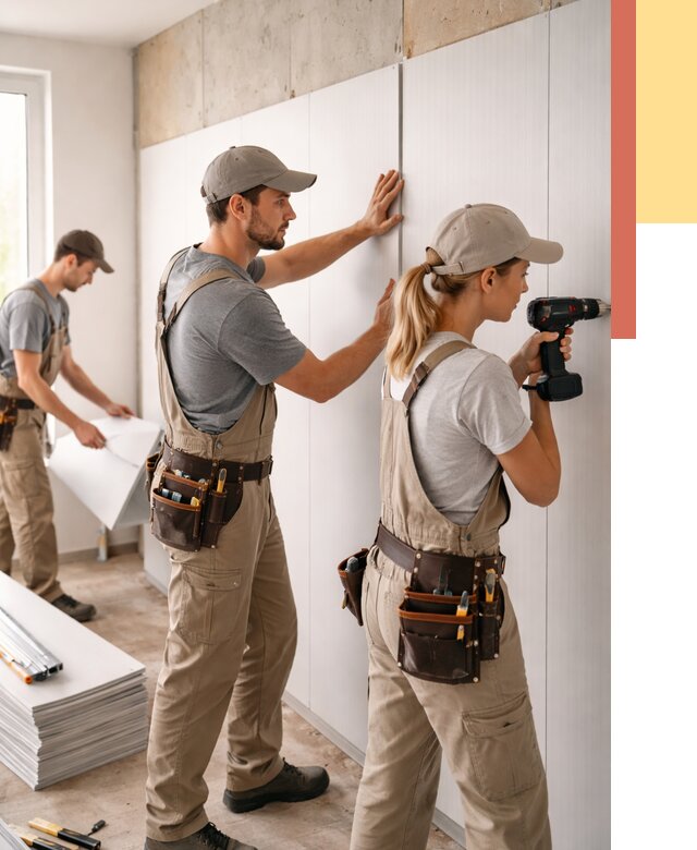 Монтаж ПВХ панелей на стены в Дальнегорске от 464 руб/м2 — быстро и недорого | ОТДЕЛОЧНИК-Дль