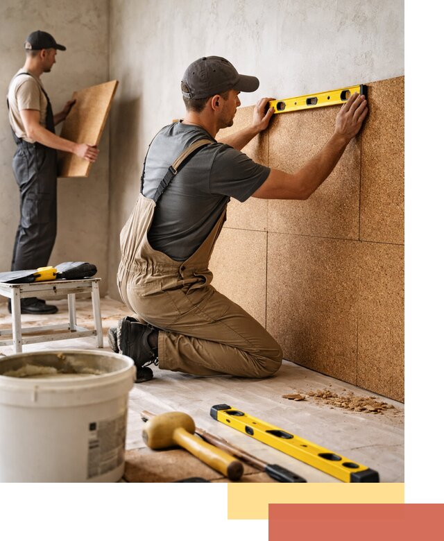 Монтаж пробковых панелей на стены в Дальнегорске быстро и качественно