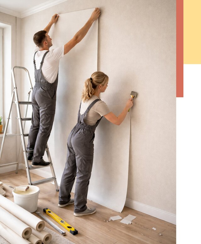 Поклейка флизелиновых обоев в Дальнегорске от 6182 руб. | Быстро и недорого — ОТДЕЛОЧНИК-Дль