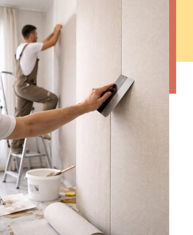 Поклейка текстильных обоев в Дальнегорске от 4637 руб. под ключ | ОТДЕЛОЧНИК-Дль