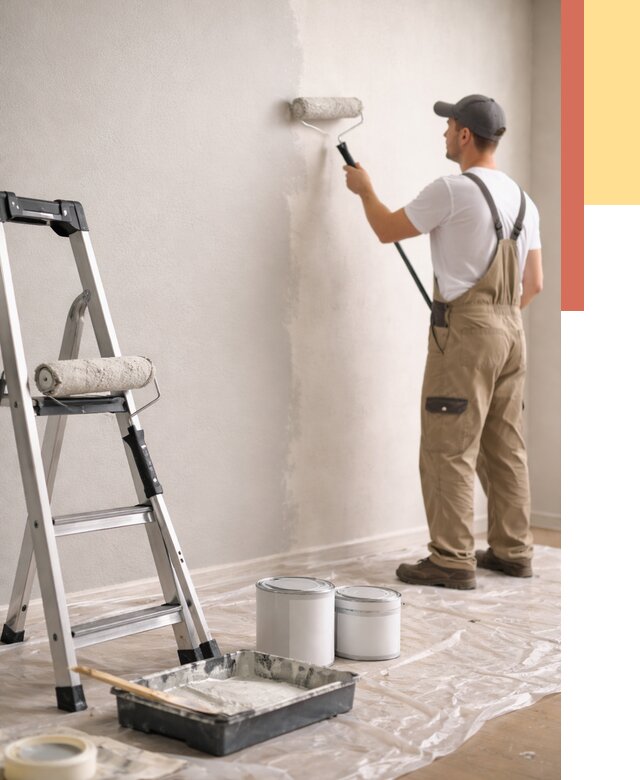 Покраска стен латексной краской в Дальнегорске от 4637 руб. за м2 | ОТДЕЛОЧНИК-Дль