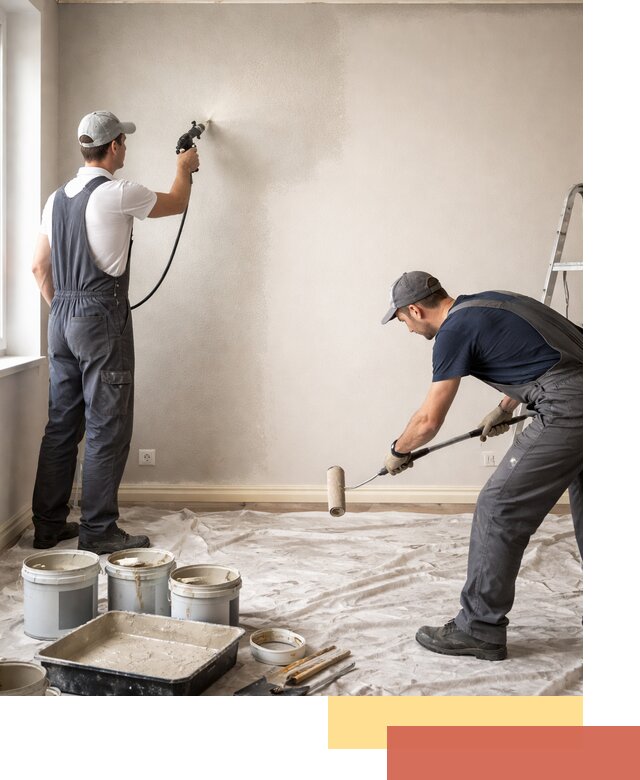 Покраска стен моющейся краской и защита поверхностей в Дальнегорске