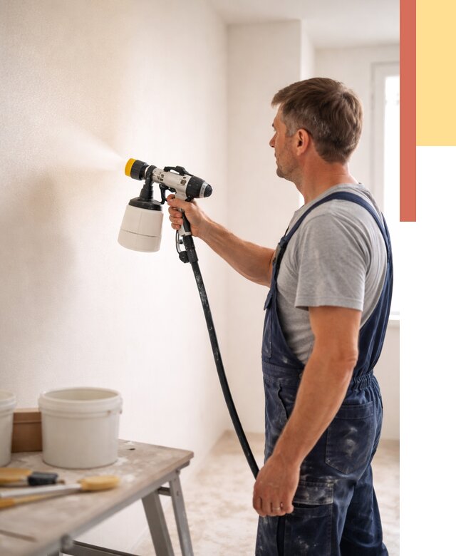 Покраска стен краскопультом в Дальнегорске от 7728 руб. — механизированная покраска | ОТДЕЛОЧНИК-Дль