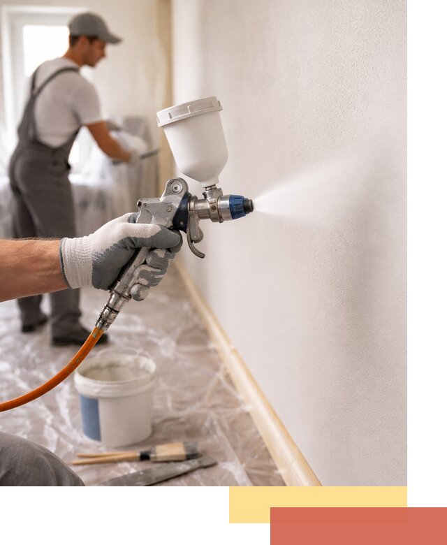 Покраска стен краскопультом в Дальнегорске быстро и качественно