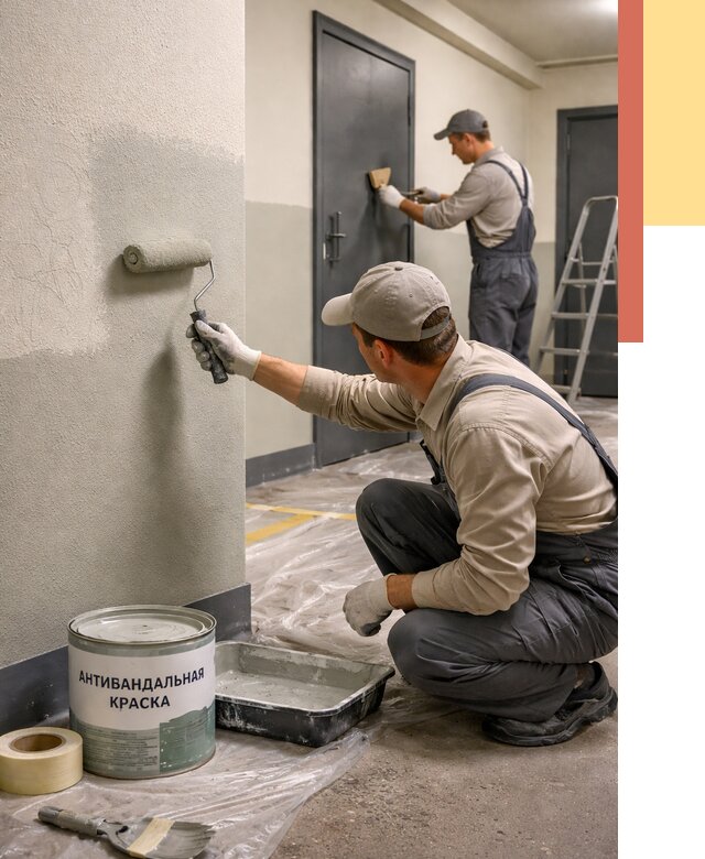 Покраска стен антивандальной краской в Дальнегорске от 4637 руб./м² под ключ | ОТДЕЛОЧНИК-Дль