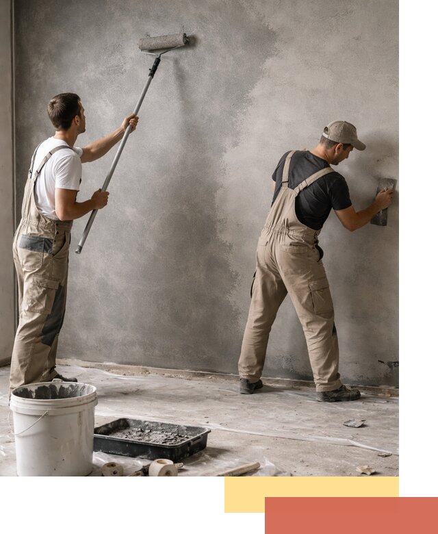 Покраска стен под бетон в Дальнегорске профессионально и недорого