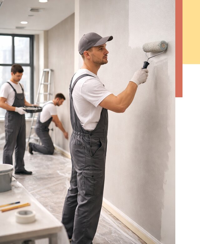 Покраска стен в офисе в Дальнегорске от 8758 руб. — быстро и недорого | ОТДЕЛОЧНИК-Дль