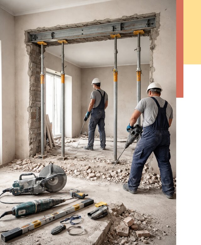 Прорезка проема в стене в Дальнегорске от 4637 руб. — быстро и недорого | ОТДЕЛОЧНИК-Дль