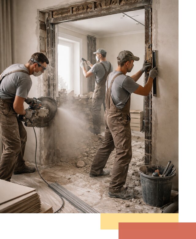 Расширение дверного проема под установку новой двери в Дальнегорске