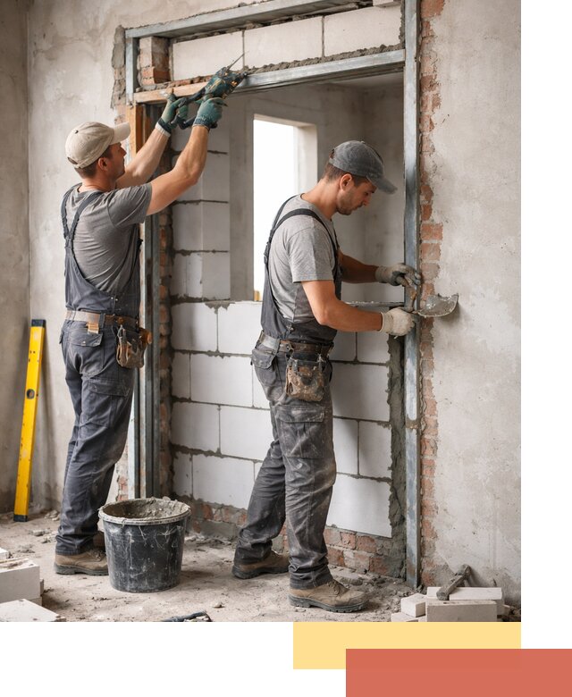 Закладка дверного проема под ключ в Дальнегорске: демонтаж, монтаж, отделка