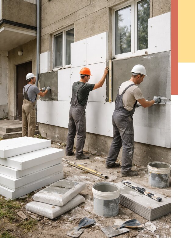 Утепление стен пенопластом в Дальнегорске от 1803 руб. — недорого и под ключ | ОТДЕЛОЧНИК-Дль