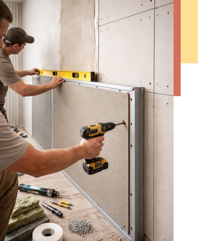 Шумоизоляция стен панелями ЗИПС в Дальнегорске от 2267 руб./м² под ключ | ОТДЕЛОЧНИК-Дль