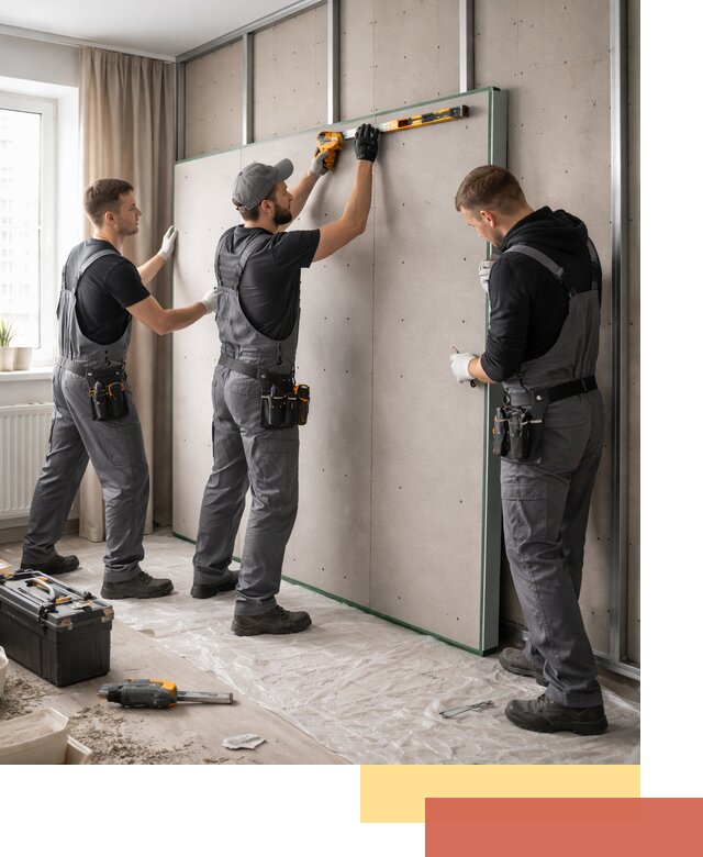 Шумоизоляция стен панелями ЗИПС в Дальнегорске для жилых и коммерческих помещений