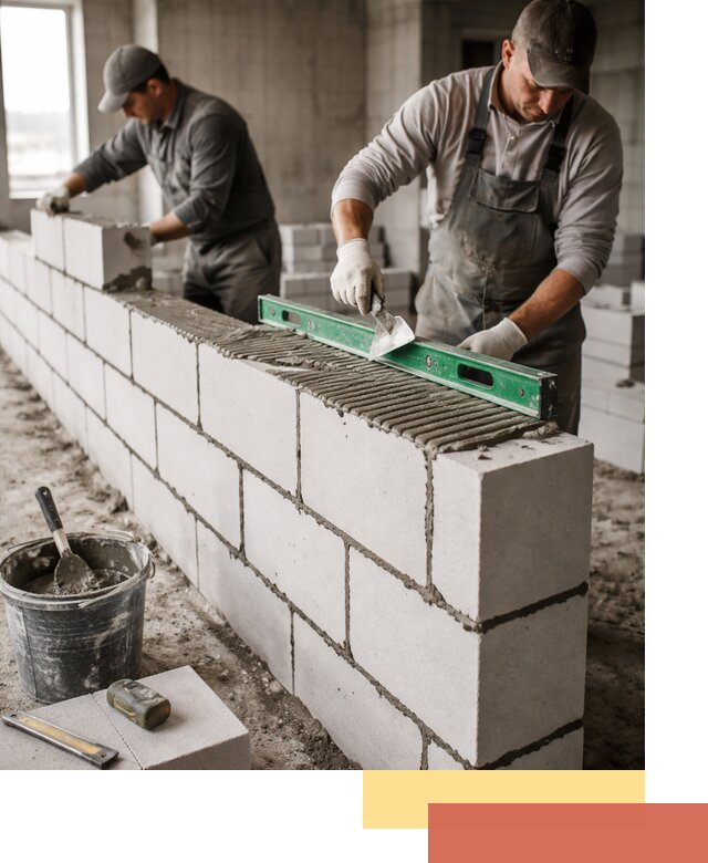 Кладка перегородок из газобетона в Дальнегорске быстро и качественно