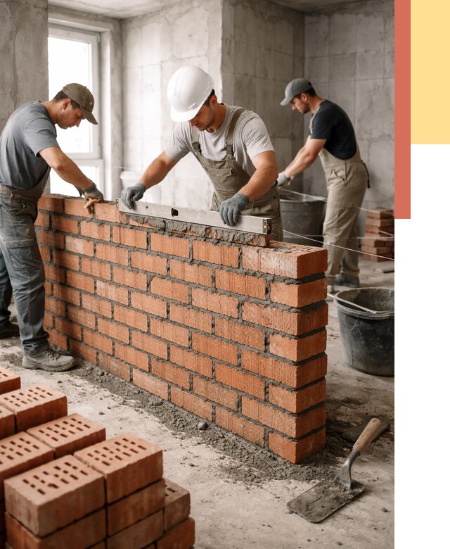 Кладка перегородок из кирпича в Дальнегорске от 3606 руб. за м² | ОТДЕЛОЧНИК-Дль