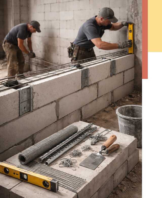 Армирование кладки перегородок в Дальнегорске от 773 руб. под ключ | ОТДЕЛОЧНИК-Дль