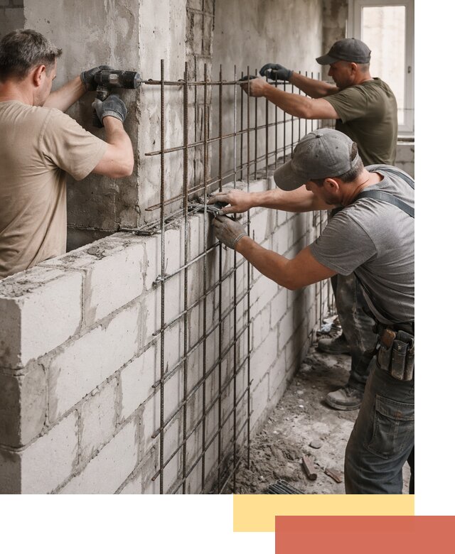 Армирование кладки перегородок в Дальнегорске профессионально и надёжно