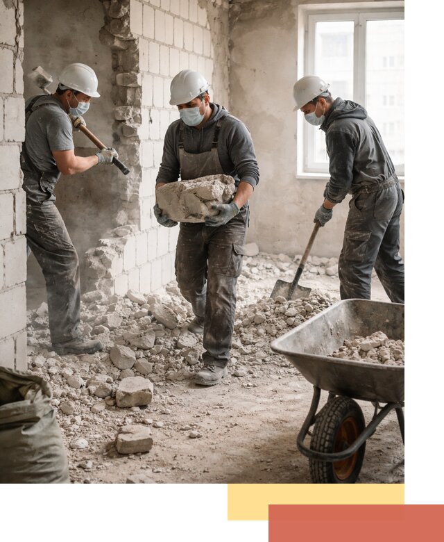 Демонтаж блочных перегородок в Дальнегорске быстро и аккуратно