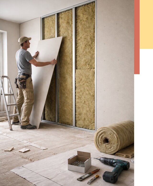 Перегородка из гипсокартона с шумоизоляцией в Дальнегорске от 3215 руб. | ОТДЕЛОЧНИК-Дль