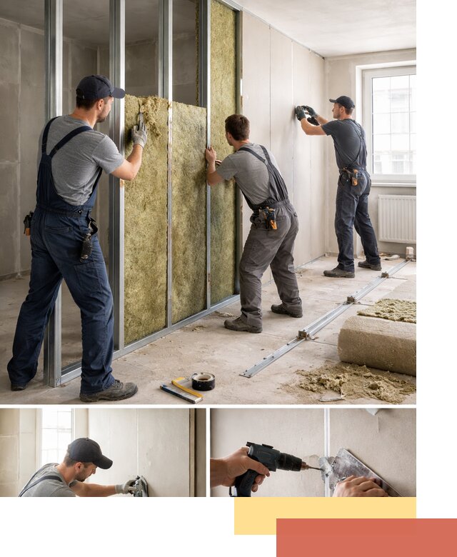 Перегородка из гипсокартона с шумоизоляцией в Дальнегорске — монтаж под ключ