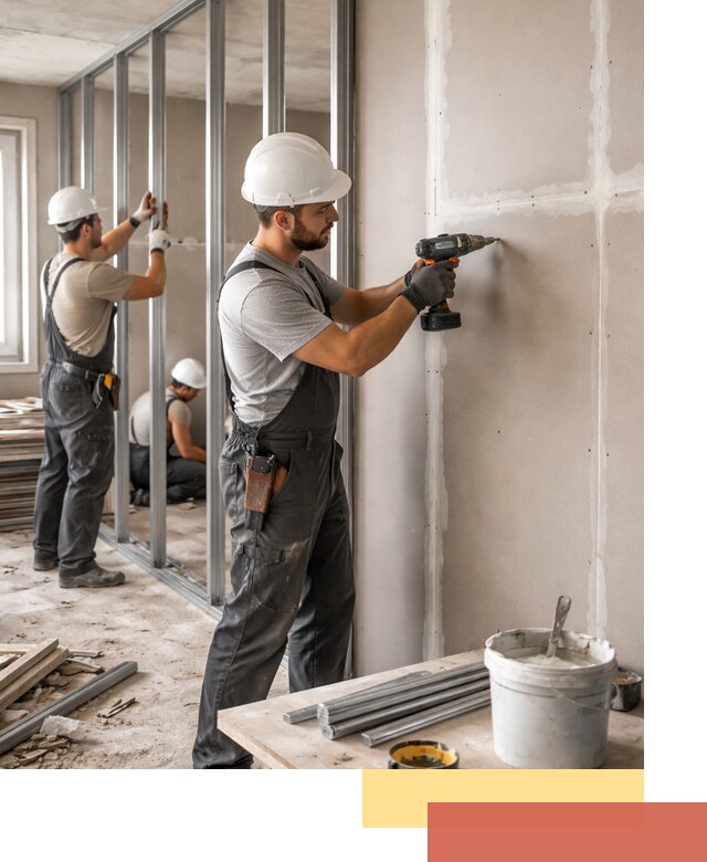 Перегородки из огнестойкого гипсокартона в Дальнегорске под ключ