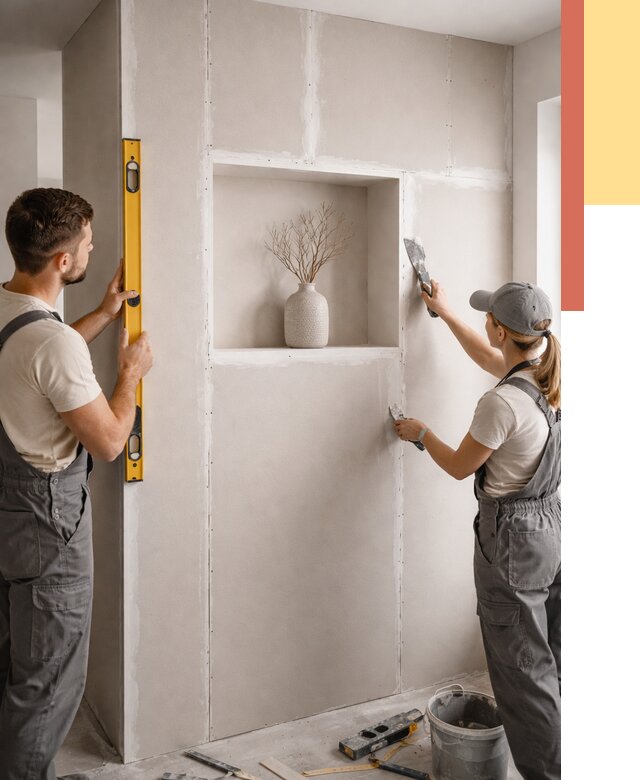 Перегородка из гипсокартона с нишей в Дальнегорске от 3349 руб. под ключ | ОТДЕЛОЧНИК-Дль