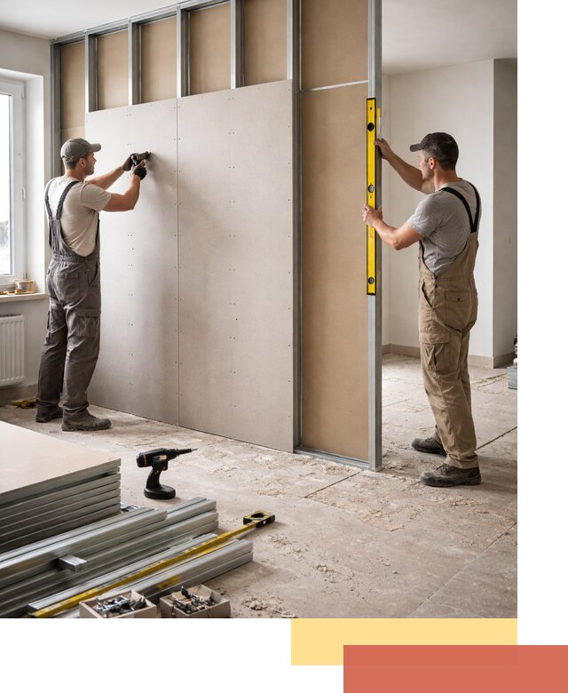 Зонирующая перегородка из гипсокартона под ключ в Дальнегорске