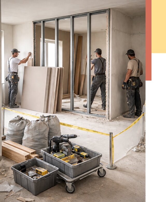 Перенос гипсокартонной перегородки в Дальнегорске под ключ от 4637 руб. | Демонтаж и монтаж – ОТДЕЛОЧНИК-Дль