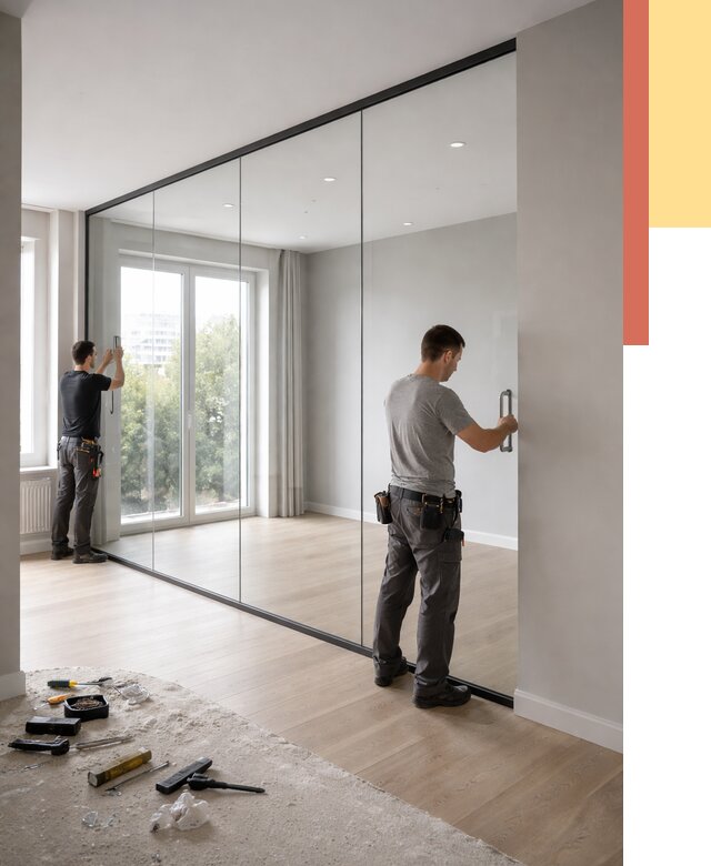 Изготовление стеклянных перегородок в Дальнегорске от 12725 руб. под ключ | ОТДЕЛОЧНИК-Дль