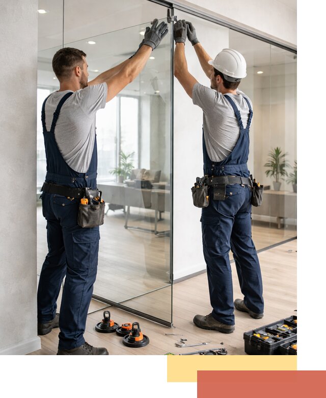 Безрамные стеклянные перегородки под ключ в Дальнегорске