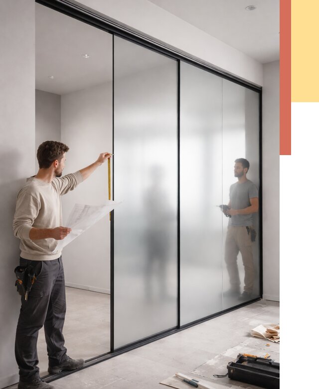 Матовые стеклянные перегородки в Дальнегорске от 8758 руб. — монтаж и установка | ОТДЕЛОЧНИК-Дль