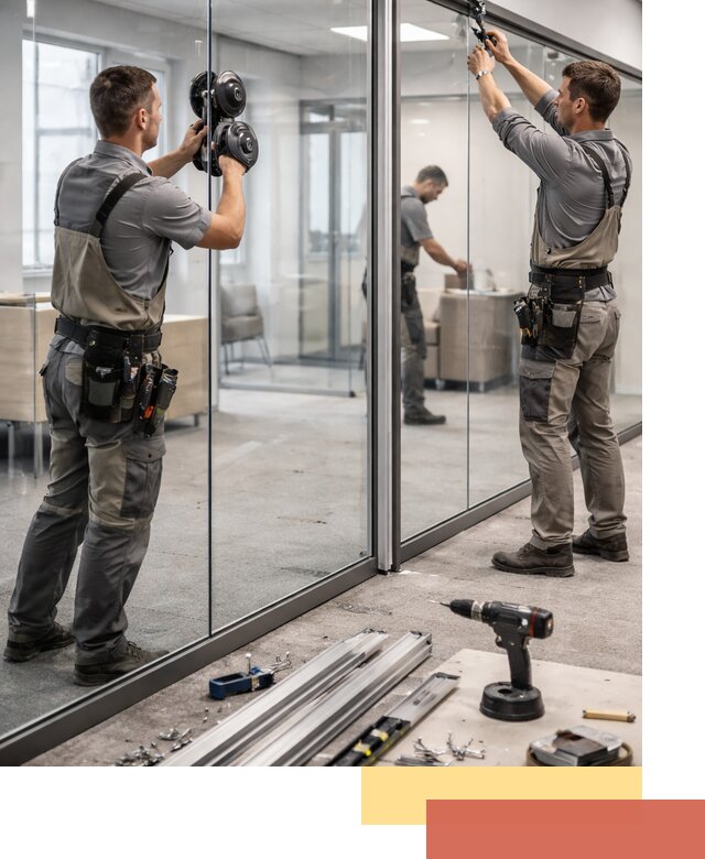 Стеклянные офисные перегородки под ключ в Дальнегорске