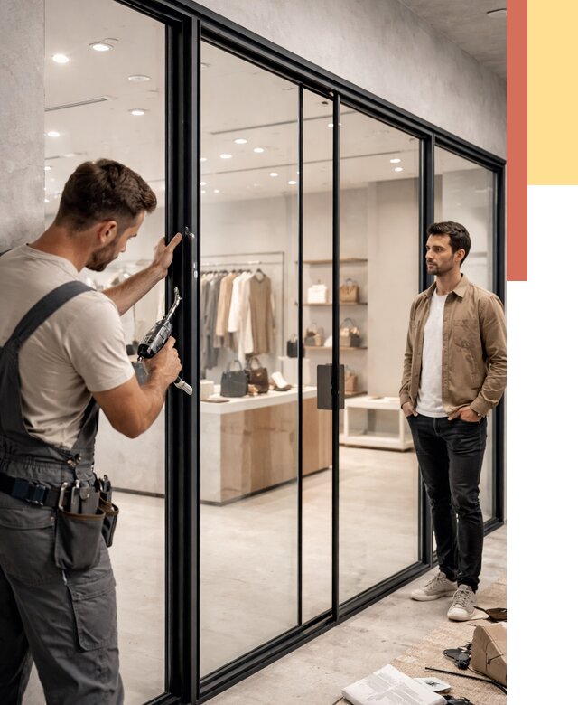 Стеклянные перегородки для магазинов в Дальнегорске от 8449 руб. под ключ | ОТДЕЛОЧНИК-Дль