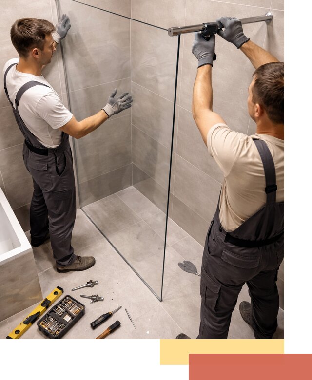 Стеклянные перегородки для душа в Дальнегорске — изготовление и монтаж