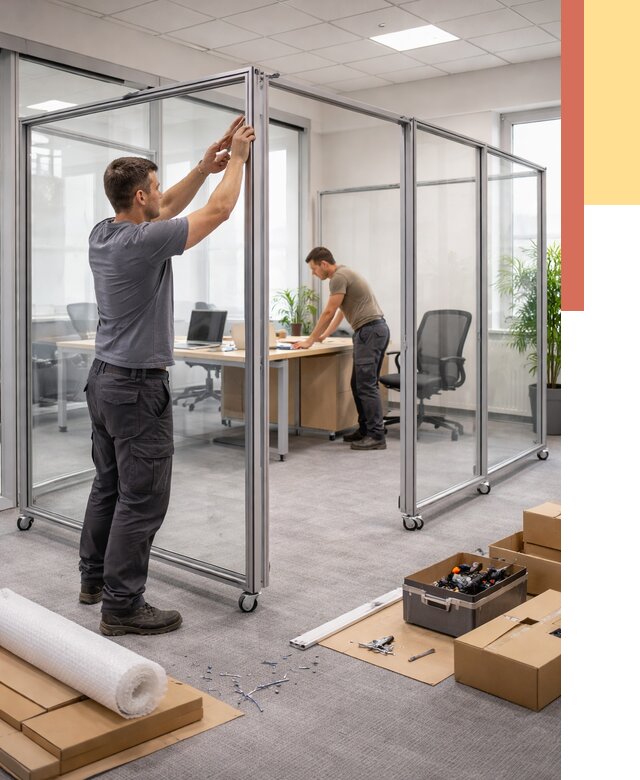 Мобильные офисные перегородки в Дальнегорске от 12880 руб. — установка под ключ | ОТДЕЛОЧНИК-Дль