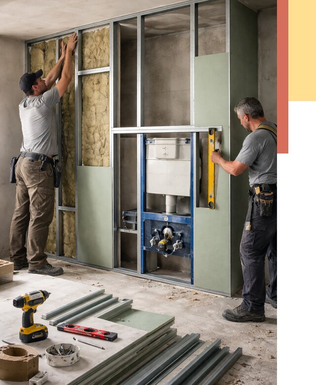 Установка сантехнических перегородок в Дальнегорске от 8758 руб. | ОТДЕЛОЧНИК-Дль