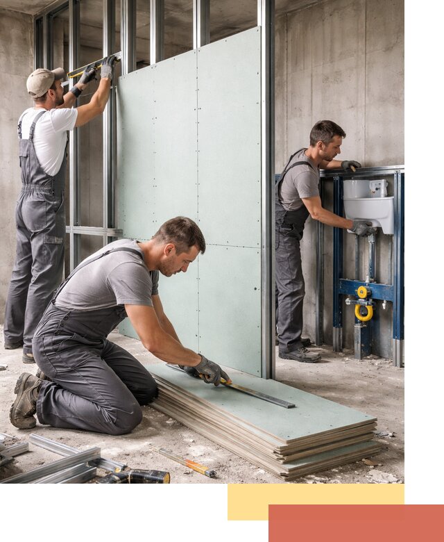 Монтаж и ремонт сантехнических перегородок в Дальнегорске